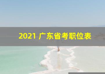 2021 广东省考职位表